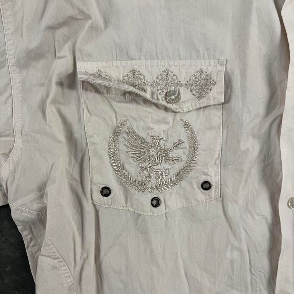 Knockout Y2K Embroidered Rhinestone Button Up Shirt 2XL - Picture 4 of 8